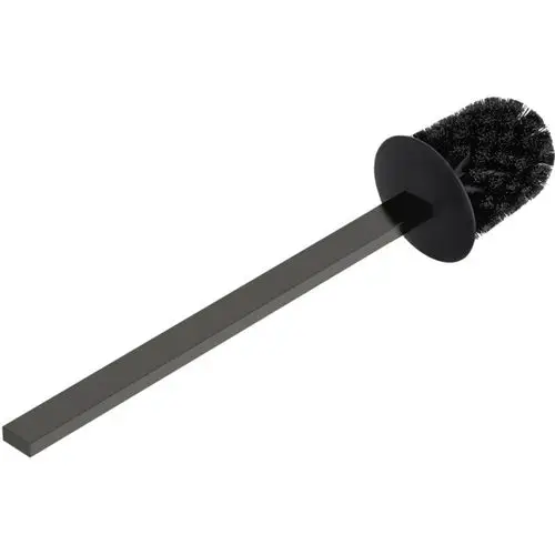 WC-Bürste mit schwarzem Griff und runder, borstiger Bürste. Das Produkt ist von Ideal Standard und eignet sich zur Reinigung von Toiletten.